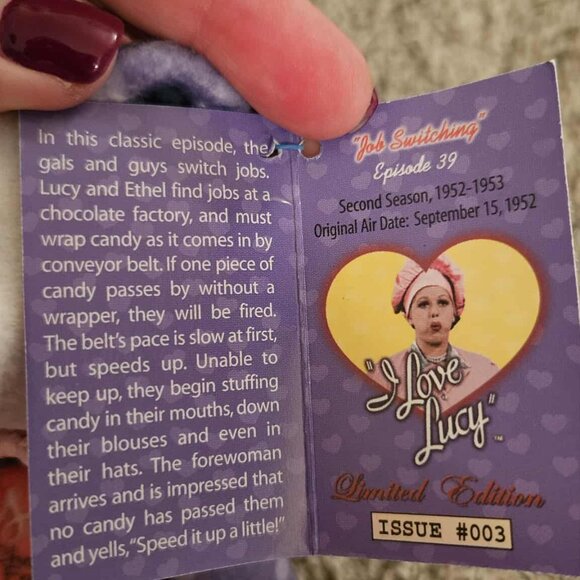 I Love Lucy Job Switching Collectible Bear - Picture 3 of 3